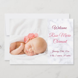 Elegant bebis födelseannonsering – med foto meddelande