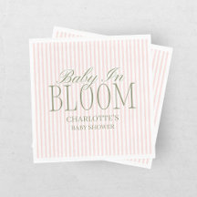Elegant bebis i blomning rosa randig baby shower