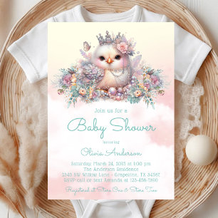 Elegant bebisflicka Chick Baby Shower Inbjudningar