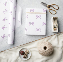 Elegant bebisflicka shower Preppy lila bow mönster Presentpapper