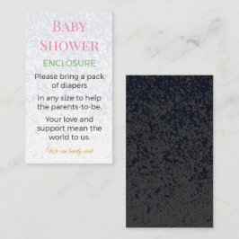 Elegant bebishower blöjraffle-insats tilläggskort