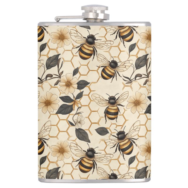 Elegant Bee och Honeycomb Mönster Fickplunta (Framsidan)