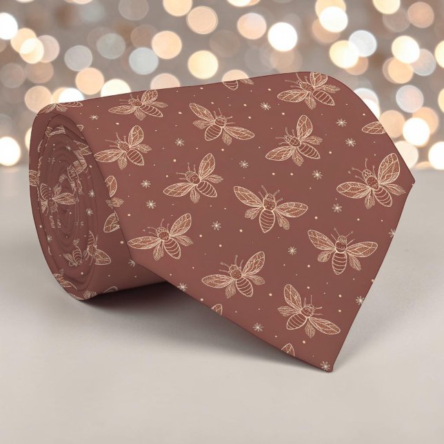 Elegant Bee Pattern Custom Necktie Slips (Skapare uppladdad)