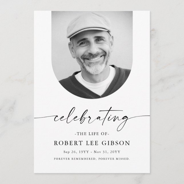 Elegant begravd minnesstund Firande i livet Program (Framsida)