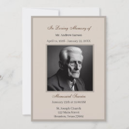 Elegant begravning/minnesceremoni inbjudningar