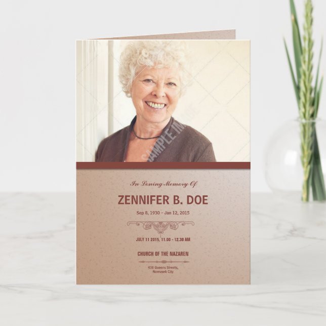 Elegant begravnings- programmall program (Framsida)