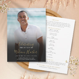 Elegant begravningsfoto Order Of Service-program