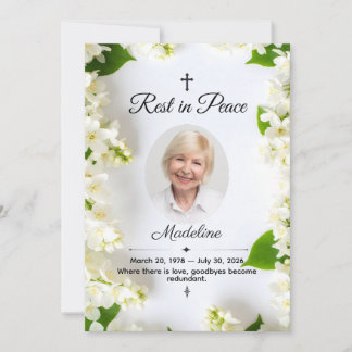 Elegant Begravningsminneskort för Tack – Tidlös Kort