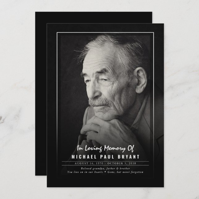 Elegant-begravningsprogram med foto program (Fram/baksida)