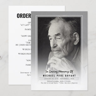 Elegant begravningsprogram med foto program