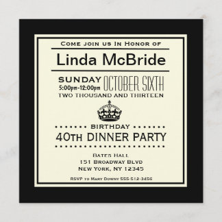 Elegant behållalugnfödelsedag inbjudningar