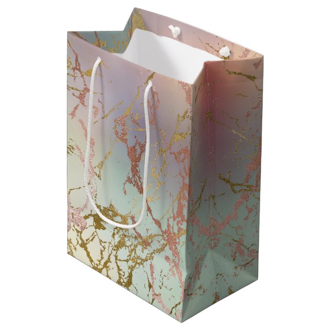 Elegant Beig Marmor | Mintgrön Salvia Rose Gold (Framsidan Vinklad)
