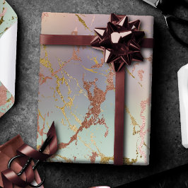 Elegant Beig Marmor | Mintgrön Salvia Rose Gold Presentpapper