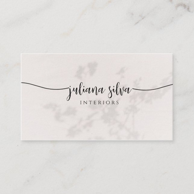 Elegant Beig Namn Kort (Framsida)
