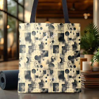 Elegant Beige Abstrakt Personlig Tote Bag Tygkasse
