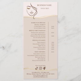 Elegant Beige and Gold Salon Price List Meny