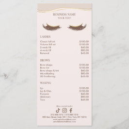 Elegant Beige and Gold Salon Price List Meny