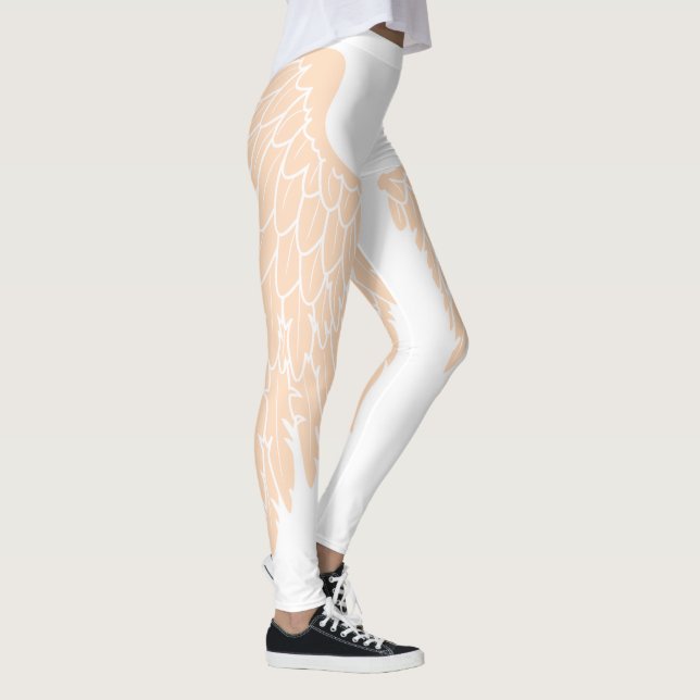 Elegant Beige Angel Vingar Leggings (Höger)