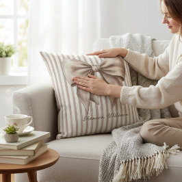 Elegant Beige Band Randig Design Kuddslang Kudde