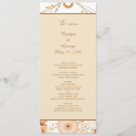 Elegant Beige Blommigt Gräns meny & program