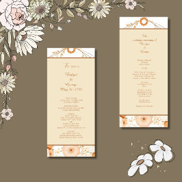 Elegant Beige Blommigt Gräns meny & program