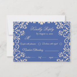 Elegant Beige Blue Bröllop OSA Kort