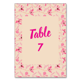Elegant Beige & Blush Pink Floral Wedding Bordsnummer