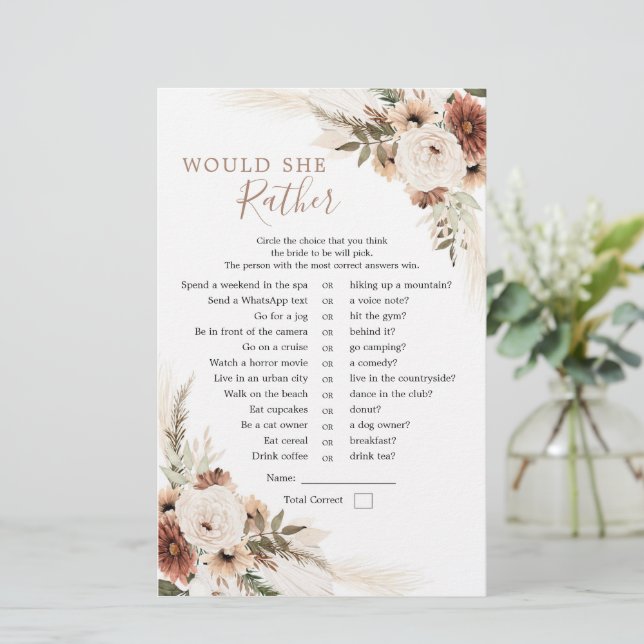 Elegant Beige Boho Pampas Grass: (Stående Fram)