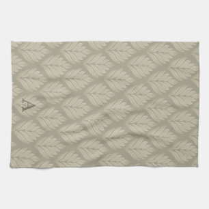 Elegant Beige Botanical Mönster Anpassningsbar Kökshandduk