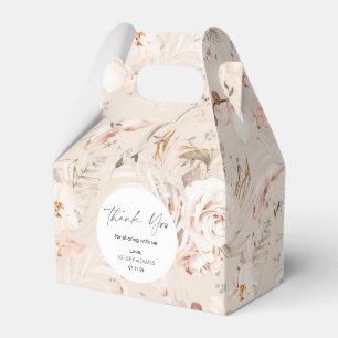 Elegant beige botaniskt blommigt trädgårdsbröllop presentaskar