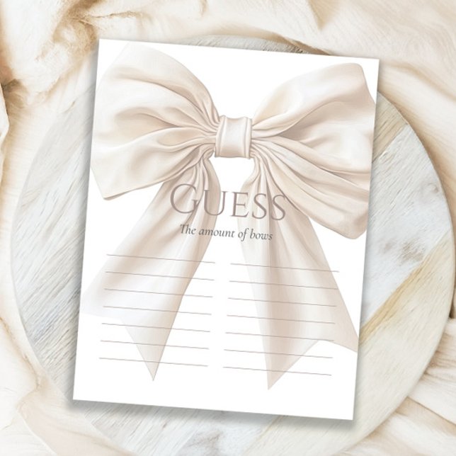 Elegant Beige Bow gissar hur många spel (Skapare uppladdad)