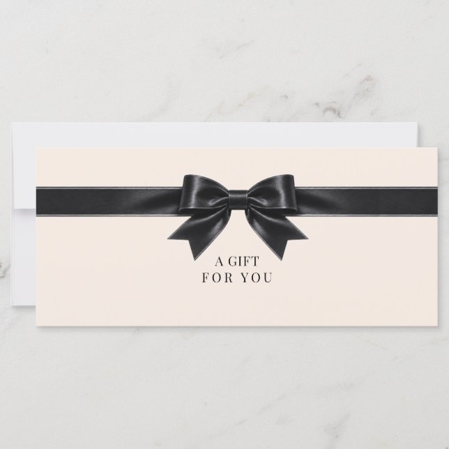 Elegant Beige Bow Presentbevis (Framsida)