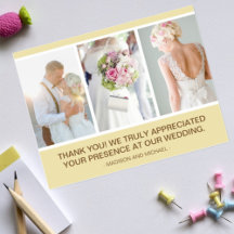 Elegant Beige Bröllop Photo Collage Tack