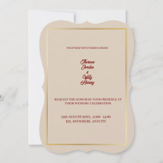 Elegant Beige & Burgundy Blommig Bröllopsinbjudan Inbjudningar
