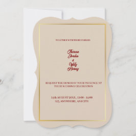 Elegant Beige & Burgundy Floral Wedding Invitation Inbjudningar
