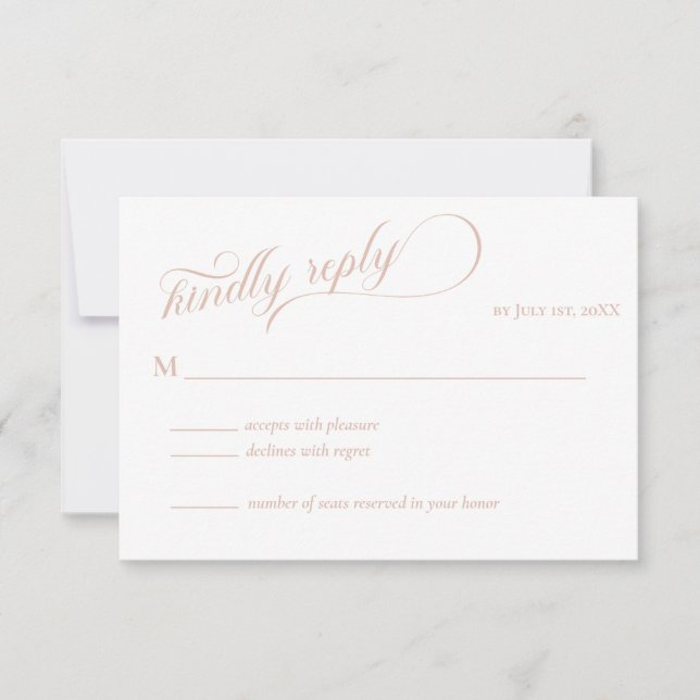 Elegant Beige Calligraphy Bröllop OSA (Framsida)