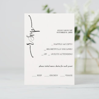 Elegant Beige Calligraphy OSA Kort