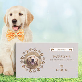 Elegant Beige Cute Pet Influencer social Media Visitkort