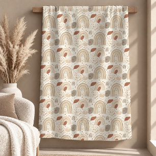 Elegant beige elfenbensfärgad blad kastfilt dekor fleecefilt