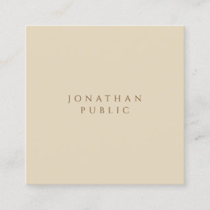 Elegant Beige - enkel mall - modern minimalistisk Fyrkantigt Visitkort