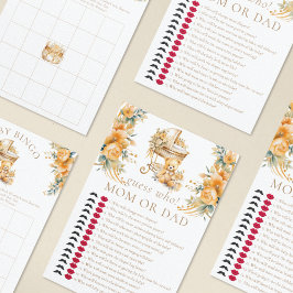 Elegant Beige & Faux Guld Baby Shower Gissa vem