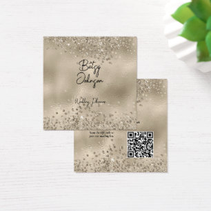 Elegant Beige Glitter och Foil-Affärskortet Fyrkantigt Visitkort