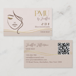 Elegant Beige & Gold PMU Affärs kort