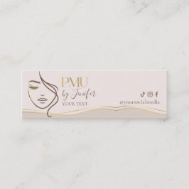 Elegant Beige & Gold PMU Thank you Card Lojalitetskort