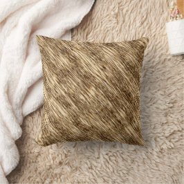Elegant Beige Goldtone Swirling Line Dekorativ kud Kudde
