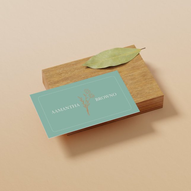 Elegant Beige Green Framed Florist Visitkort (Elegant Beige Green Framed Florist Business Card
)