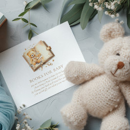 Elegant Beige & Guld Baby Shower Bok Tilläggskort