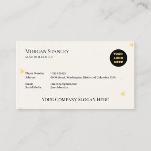 Elegant Beige Guld Präglad Minimalistisk Visitkort