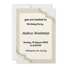 Elegant Beige Islamic Geometric Mönster Birthday