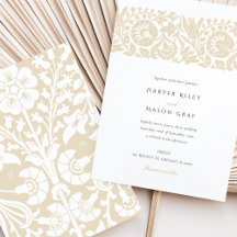 Elegant Beige Ivory Blommigt Bröllop